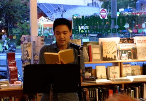 Paul Yoon reads from his first novel, Snow Hunters, at Greenlight Bookstore in Brooklyn