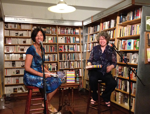 Susan Choi, Left, read from her book, My Education, while Meg Wolitzer read from her novel, The Interestings at McNally Jackson Books