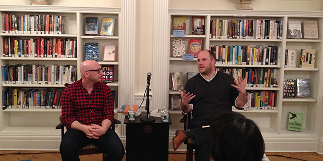 Adam Wilson and Peter Mountford discuss their new books at Center for Fiction in Manhattan, New York City