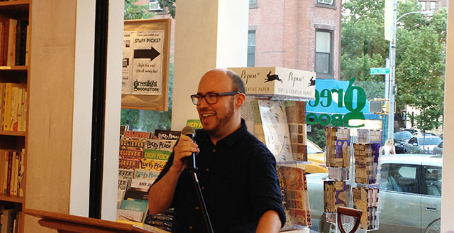 Sean Michaels launches his debut novel, Us Conductors, at Greenlight bookstore in Brooklyn. The novel fictionalizes the development of the theremin, a real life weird instrument