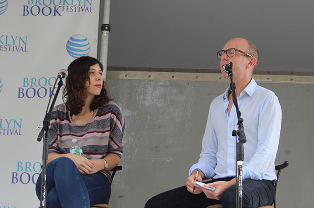 Lorin Stein and Christine Smallwood at the Brooklyn Book Festival