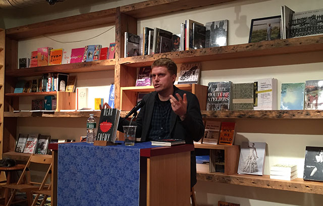Adam Sternbergh reads from Near Enemy, his latest novel featuring a trash collecting hit man