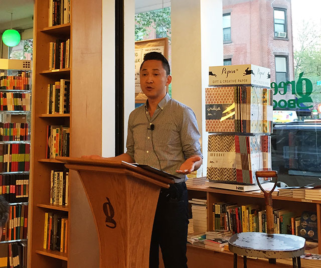 Viet Thanh Nguyen reads from his debut novel at Greenlight bookstore in Brooklyn