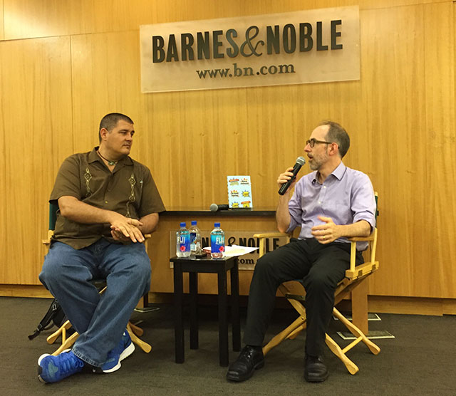Adam Johnson talks about FORTUNE SMILES with Bill Tipper at Barnes & Noble in Manhattan