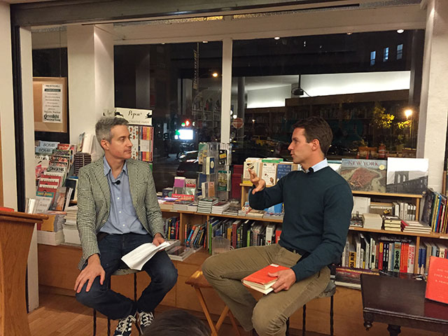 Darin Strauss talks with Bill Clegg about Clegg's debut novel at Greenlight Bookstore