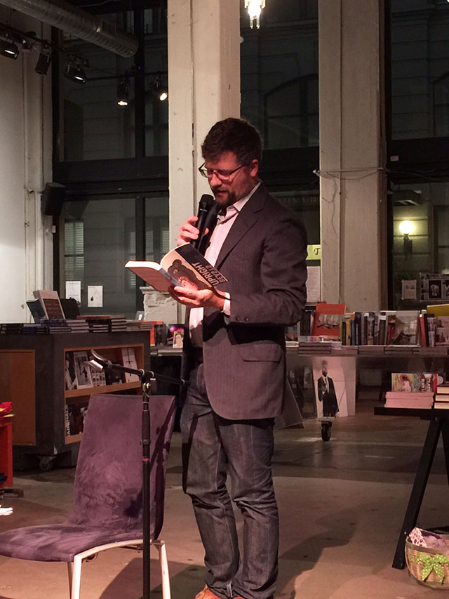 Lincoln Michel reads from his collection UPRIGHT BEASTS at Powerhouse Arena, Photo Zack Graham
