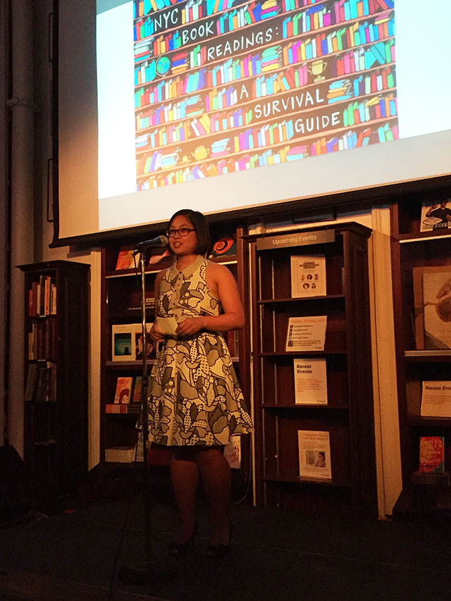 Kate Gavino, author of LAST NIGHT'S READING, launches the illustrated book at Housing Works in Manhattan