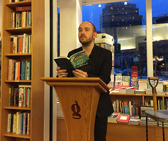 Jonathan Corcoran reads THE ROPE SWING, his debut collection of stories, at Brooklyn's Greenlight Bookstore