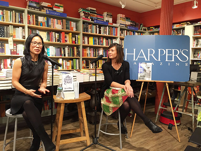 Sonya Chung discusses THE LOVED ONES with Camille Bromley of Harpers at BookCulture in Manhattan