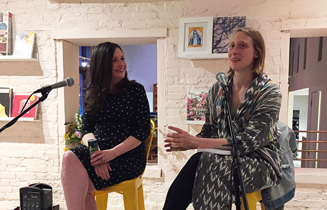 Courtney J Sullivan discusses SAINTS FOR ALL OCCASIONS with Emma Straub at the first event at BOOKS ARE MAGIC, a new bookstore in Brooklyn