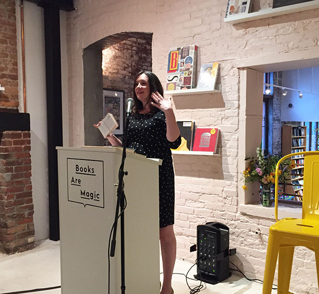 Courtney J. Sullivan reading from SAINTS FOR ALL OCCASIONS at Books are Magic in Brooklyn