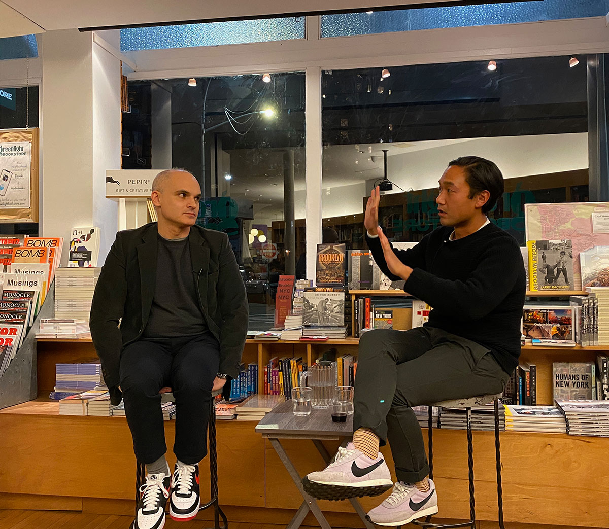 Paul Yoon talks with Hernan Diaz about Run Me To Earth, his latest novel, at Greenlight Bookstore in Fort Greene Brooklyn